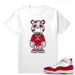 Jordan 11 Cherry shirts  White Heartless Bear Toon