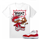 Jordan 11 Cherry shirts  White Homies