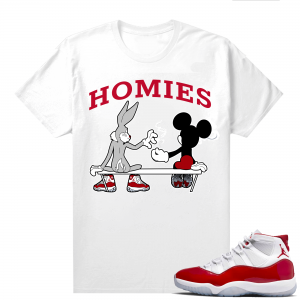 Jordan 11 Cherry shirts  White Homies Mickey & Buggs