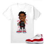 Jordan 11 Cherry shirts  White Kodak Glee