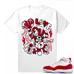 Jordan 11 Cherry shirts  White Love Sick Bear