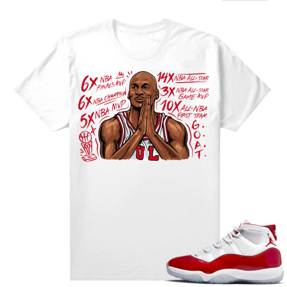 Jordan 11 Cherry shirts  White MJ Accolades