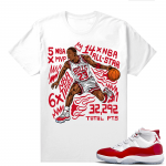 Jordan 11 Cherry shirts  White MJ Fastbreak