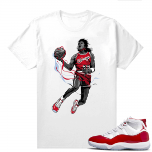 Jordan 11 Cherry shirts  White MJ Fusion