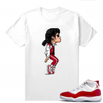 Jordan 11 Cherry shirts  White MJ x AJ11