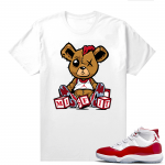 Jordan 11 Cherry shirts  White Misfit Teddy