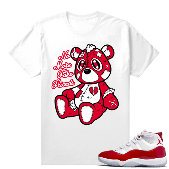 Jordan 11 Cherry shirts  White No More Fake Friends