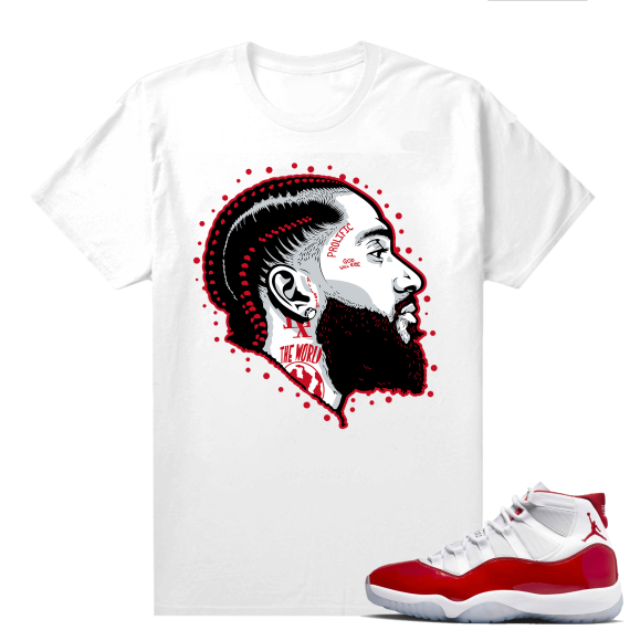 Jordan 11 Cherry shirts  White Prolific