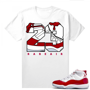 Jordan 11 Cherry shirts  White Rare Air 23 Matching T-Shirt