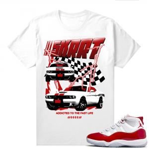 Jordan 11 Cherry shirts  White SKRRRT