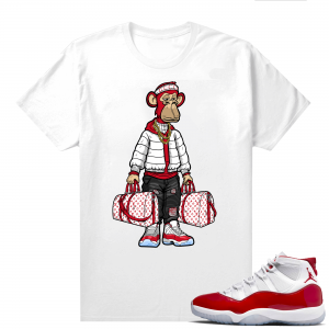 Jordan 11 Cherry shirts  White Sneakerhead Bored Ape