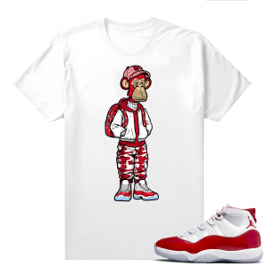 Jordan 11 Cherry shirts  White Sneakerhead Bored Ape V2