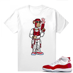 Jordan 11 Cherry shirts  White Sneakerhead Bored Ape V4