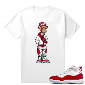 Jordan 11 Cherry shirts  White Sneakerhead Bored Ape V5