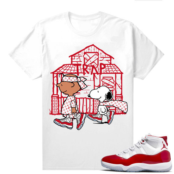 Jordan 11 Cherry shirts  White Snoopy Trap House