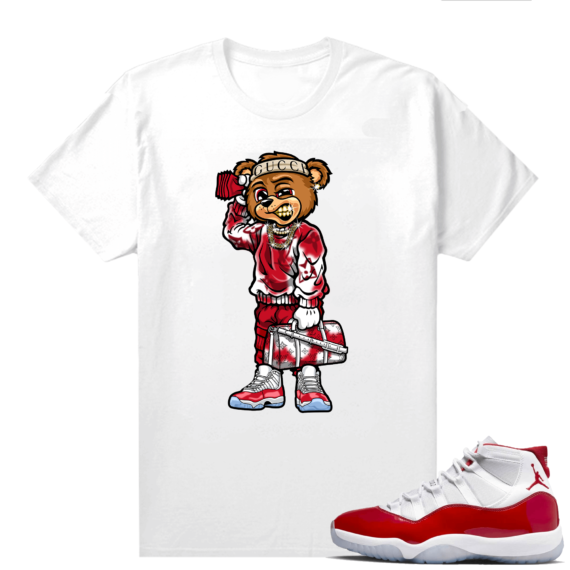 Jordan 11 Cherry shirts  White Soulja Bear