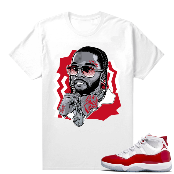 Jordan 11 Cherry shirts  White The Woo