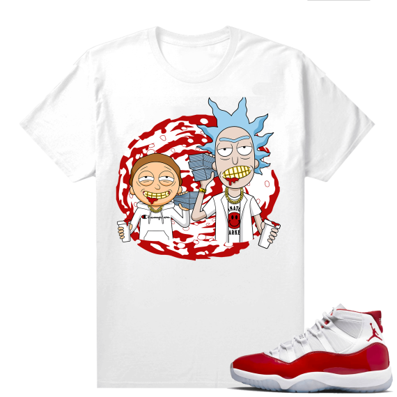 Jordan 11 Cherry shirts  White Trap Rick & Morty Matching T-Shirt