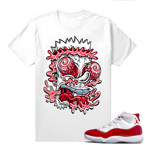 Jordan 11 Cherry shirts  White Trippy Bart Matching T-Shirt