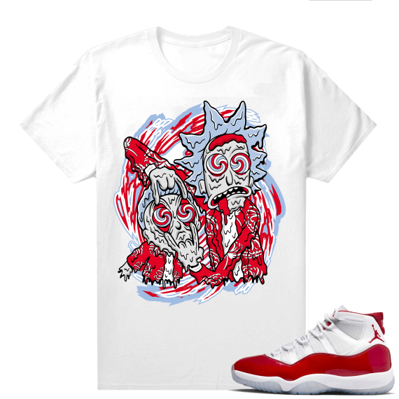 Jordan 11 Cherry shirts  White Trippy Rick & Morty Matching T-Shirt