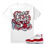 Jordan 11 Cherry shirts  White Trippy Spongebob Matching T-Shirt