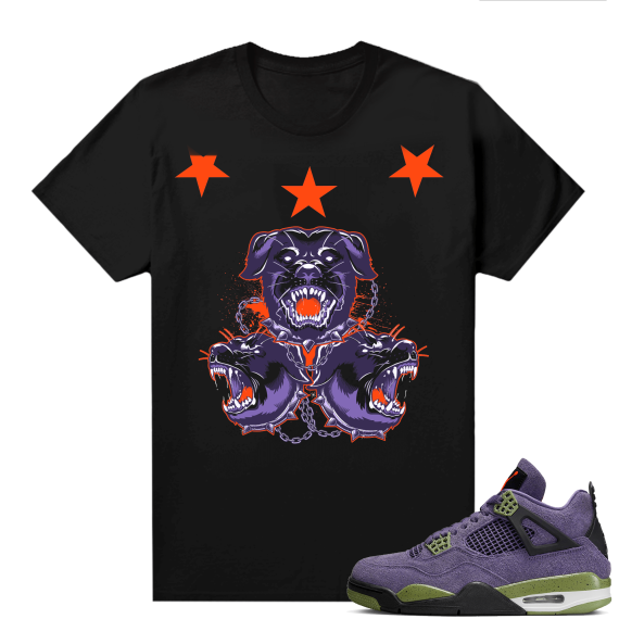 Jordan 4 Canyon Purple Matching Shirts 3 Head Rottweiler