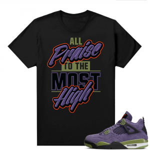 Jordan 4 Canyon Purple Matching Shirts Black All Praise Most High