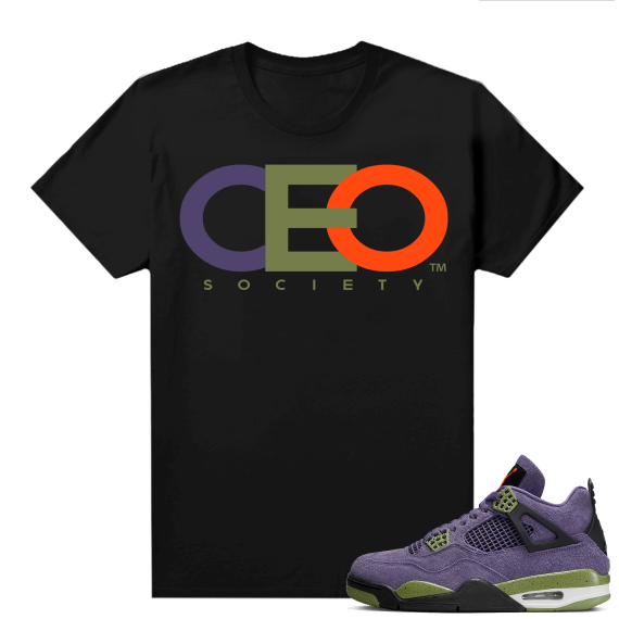 Jordan 4 Canyon Purple Matching Shirts Black CEO Society