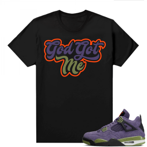 Jordan 4 Canyon Purple Matching Shirts Black God Got Me