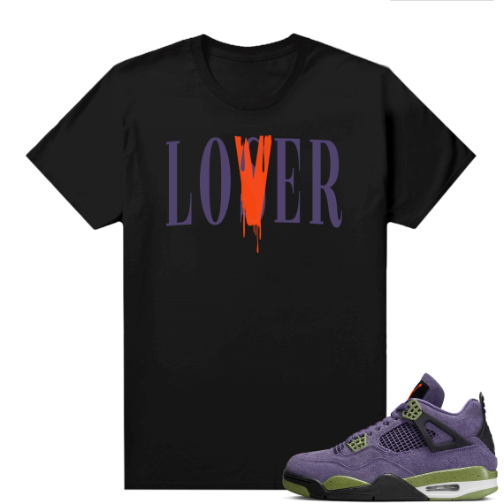 Jordan 4 Canyon Purple Matching Shirts Black Lover