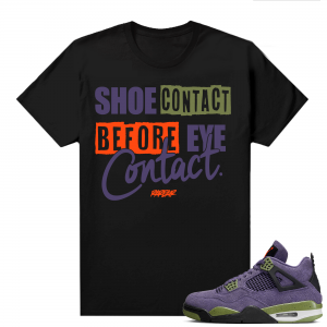 Jordan 4 Canyon Purple Matching Shirts Black Shoe Contact