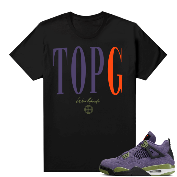 Jordan 4 Canyon Purple Matching Shirts Black Top G