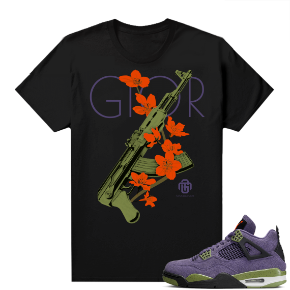 Jordan 4 Canyon Purple Matching Shirts Gior AK Floral