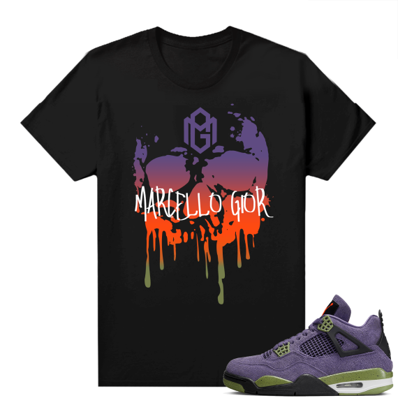 Jordan 4 Canyon Purple Matching Shirts Gior Skull Drip