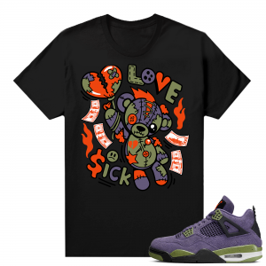 Jordan 4 Canyon Purple Matching Shirts Love Sick Bear