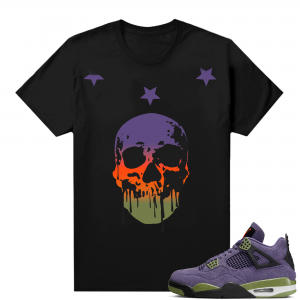 Jordan 4 Canyon Purple Matching Shirts Skull Drip