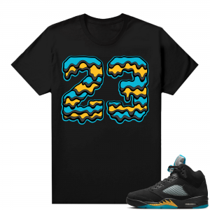 Jordan 5 Aqua shirts  Black 23 Drip Matching T-Shirt