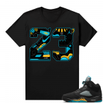 Jordan 5 Aqua shirts  Black 23 Mashup Matching T-Shirt