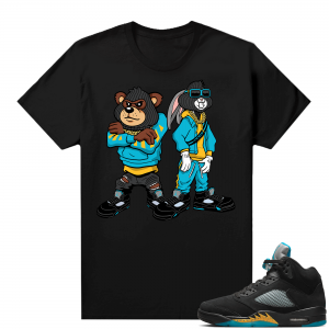 Jordan 5 Aqua shirts  Black Big Steppas Matching T-Shirt