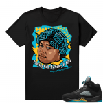 Jordan 5 Aqua shirts  Black Big Worm