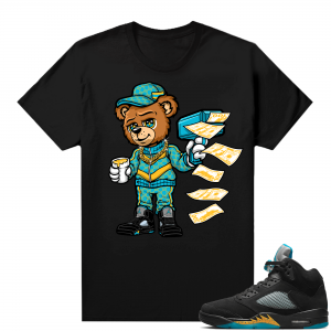 Jordan 5 Aqua shirts  Black Cash Cannon Bear