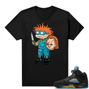 Jordan 5 Aqua shirts  Black Chucky Halloween