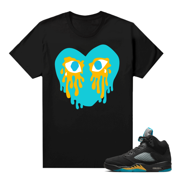 Jordan 5 Aqua shirts  Black Crying Heart V1