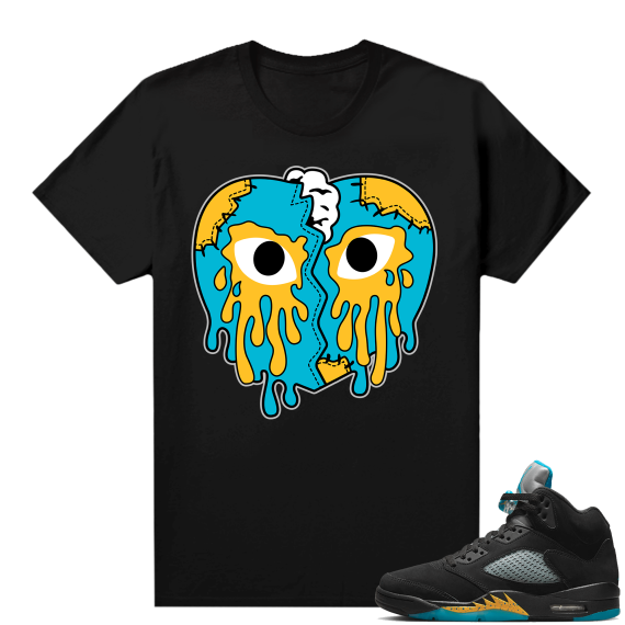 Jordan 5 Aqua shirts  Black Crying Heart V2