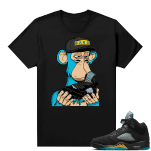 Jordan 5 Aqua shirts  Black Drippy 5s Matching T-Shirt