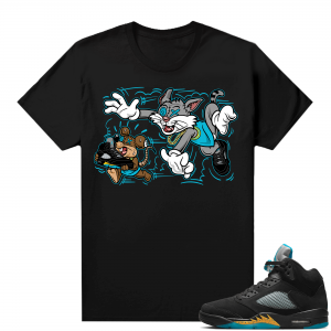 Jordan 5 Aqua shirts  Black Finessed