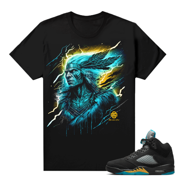 Jordan 5 Aqua shirts  Black Gior Cheif