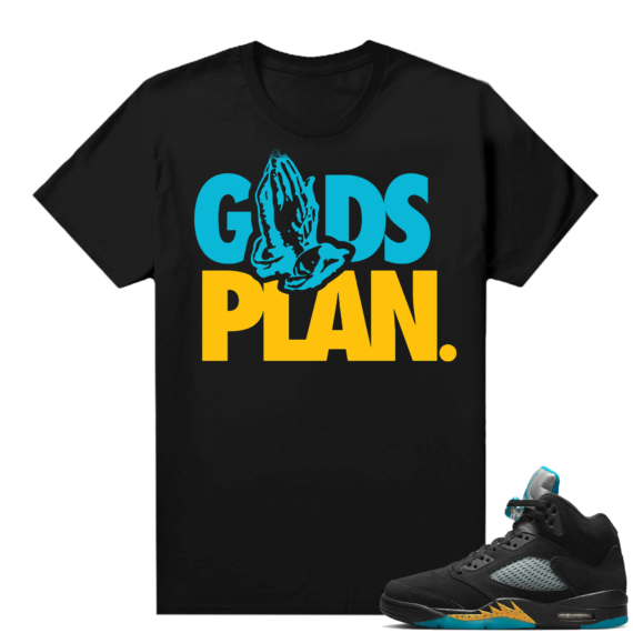 Jordan 5 Aqua shirts  Black Gods Plan