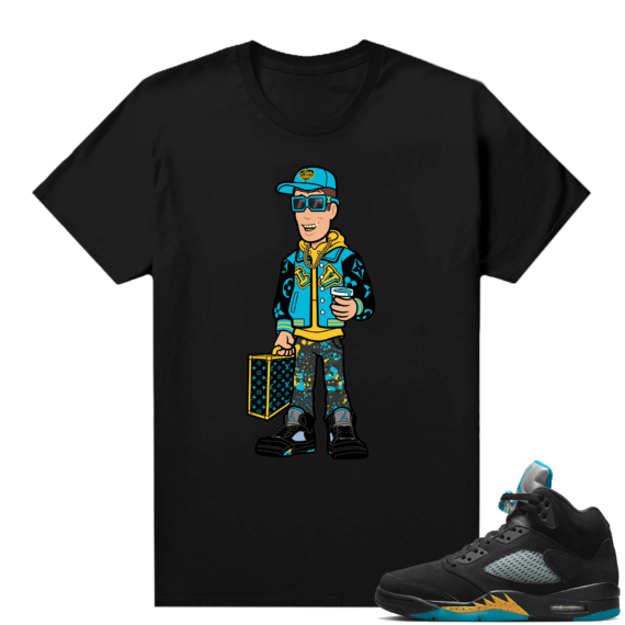 Jordan 5 Aqua shirts  Black Hollywood Woody