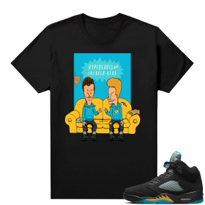 Jordan 5 Aqua shirts  Black Hype Beavis and Sneakerhead